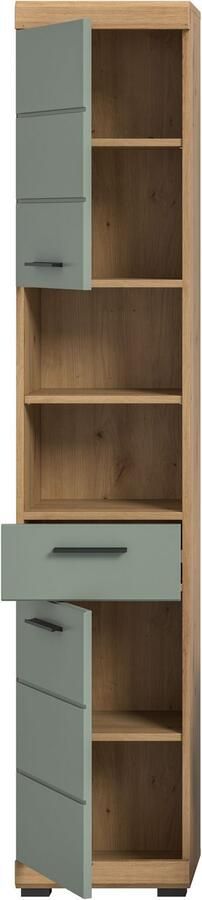 INOSIGN Hoge kast Siena breedte 37 cm 2 deuren 1 lade 2 open vakken MDF-front in verschillende kleuren verkrijgbaar badkamermeubels badkamerkast kast badkamer (1 stuk) - Foto 7