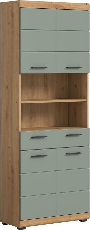 INOSIGN Hoge kast Siena breedte 74 cm 4 deuren 1 lade 2 open vakken MDF-front in verschillende kleuren verkrijgbaar badkamermeubels badkamerkast kast badkamer - Foto 9