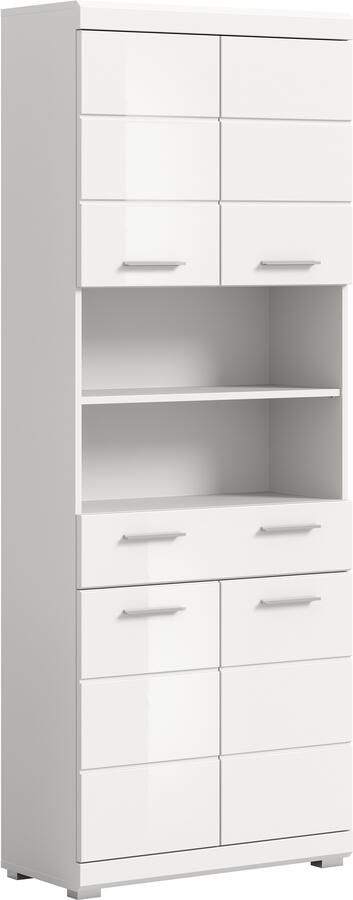 INOSIGN Hoge kast Siena breedte 74 cm 4 deuren 1 lade 2 open vakken MDF-front in verschillende kleuren verkrijgbaar badkamermeubels badkamerkast kast badkamer - Foto 9