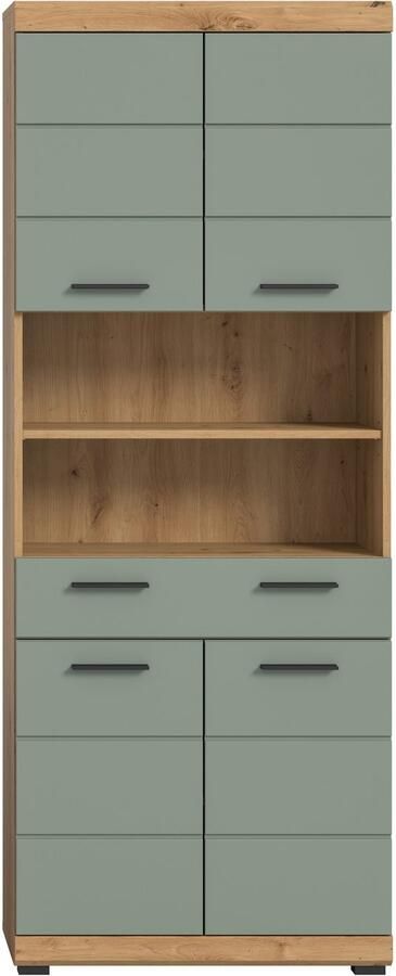 INOSIGN Hoge kast Siena breedte 74 cm 4 deuren 1 lade 2 open vakken MDF-front in verschillende kleuren verkrijgbaar badkamermeubels badkamerkast kast badkamer - Foto 8