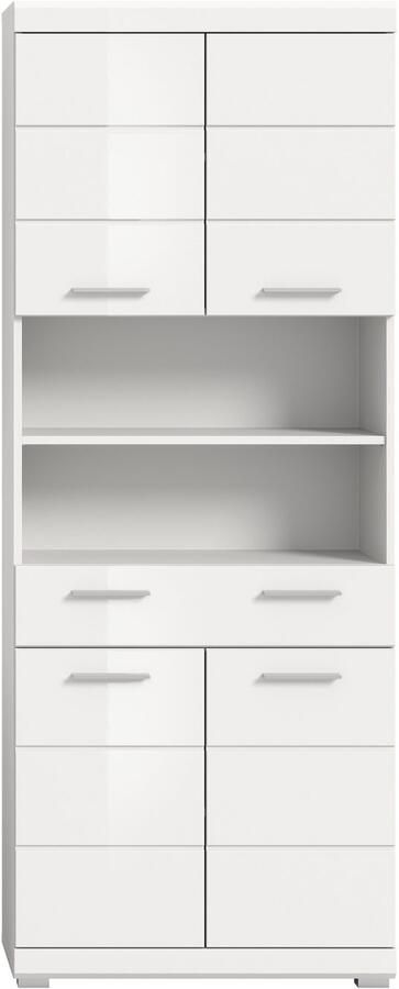 INOSIGN Hoge kast Siena breedte 74 cm 4 deuren 1 lade 2 open vakken MDF-front in verschillende kleuren verkrijgbaar badkamermeubels badkamerkast kast badkamer - Foto 8