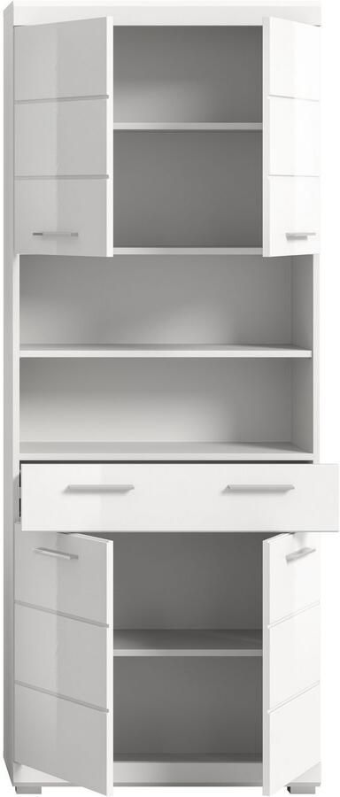 INOSIGN Hoge kast Siena breedte 74 cm 4 deuren 1 lade 2 open vakken MDF-front in verschillende kleuren verkrijgbaar badkamermeubels badkamerkast kast badkamer - Foto 7