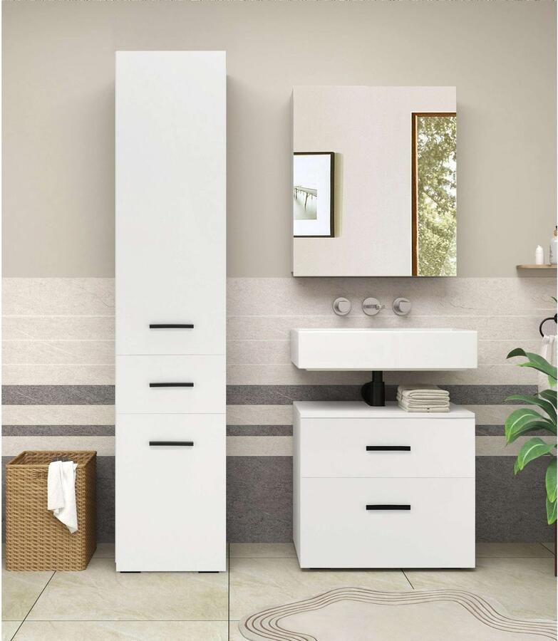 INOSIGN Hoge kast Skara 3 verstelbare planken achter de deuren breedte 38 cm hoogte 18 cm