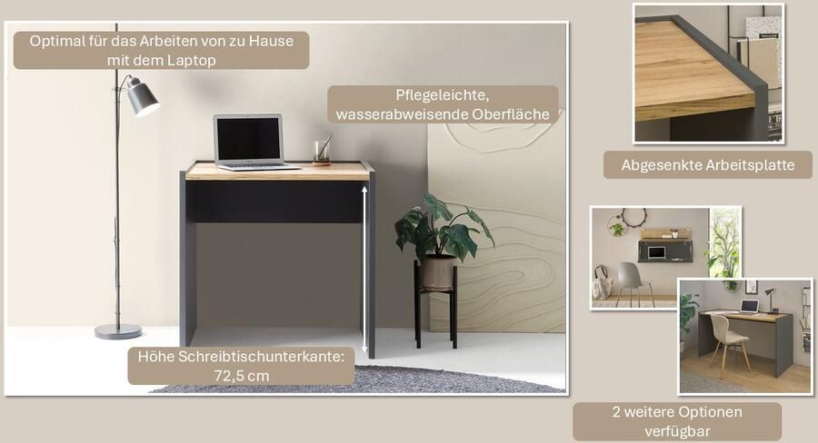 INOSIGN Kantoormeubelset CITY GiRON modern design Thuiswerk Kantoor in twee kleuren Wotan Eik (set 2-delig) - Foto 5