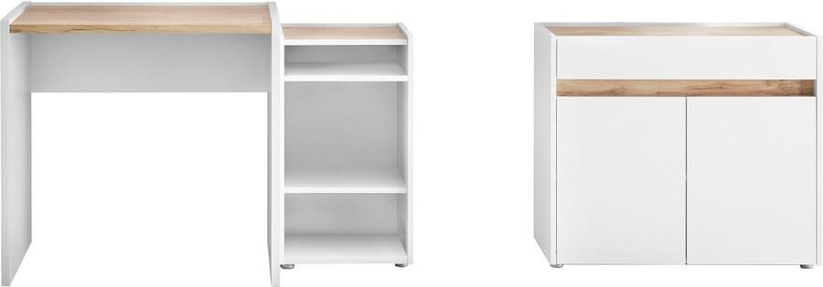 INOSIGN Kantoormeubelset CITY GiRON modern design Thuiswerk Kantoor in twee kleuren Wotan Eik (set 3-delig) - Foto 9