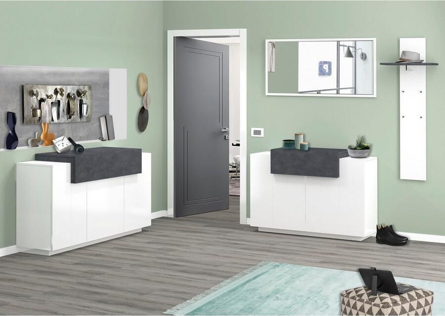 INOSIGN Kast Coro commode kast buffet greeploos 1 klep 3 deuren dubbele diepte hoogglans fronten breedte 140 - Foto 4
