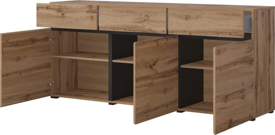 INOSIGN Kast Cross breedte 180 cm moderne greeploze kast 3 deuren 3 laden - Foto 6