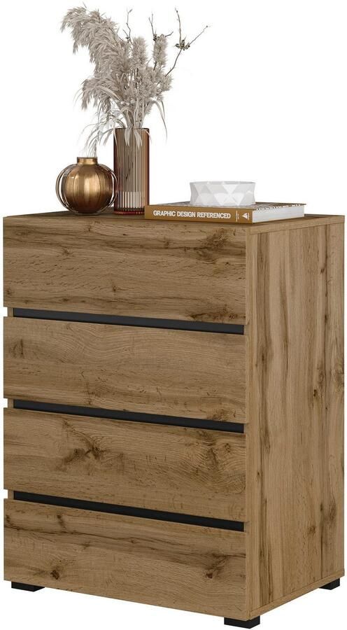 INOSIGN Kast Cross Breedte 60 cm moderne greeploze sideboard 4 lades - Foto 6