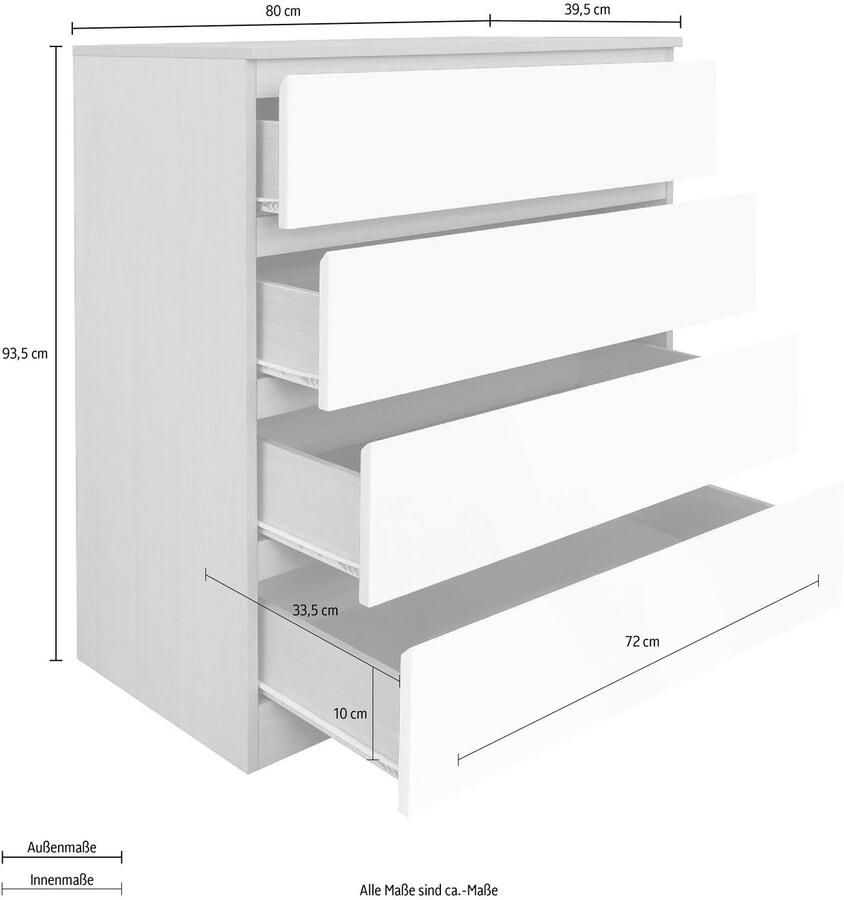 Artistiq Living Artistiq Ladekast Youba Met 4 laden Naturel Wit - Foto 3