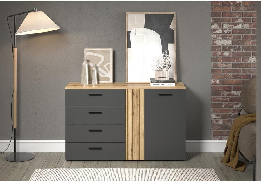 INOSIGN Kast Estepona Sideboard met volledig uittrekbare lades (B D H) 139 38 86 cm (1 stuk) - Foto 6