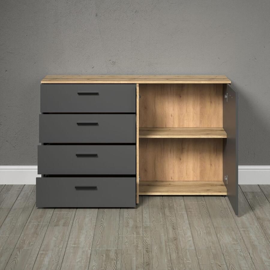 INOSIGN Kast Estepona Sideboard met volledig uittrekbare lades (B D H) 139 38 86 cm (1 stuk)