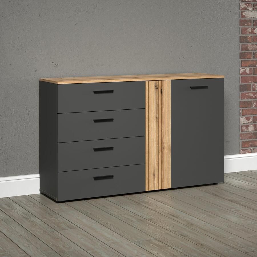 INOSIGN Kast Estepona Sideboard met volledig uittrekbare lades (B D H) 139 38 86 cm (1 stuk) - Foto 2