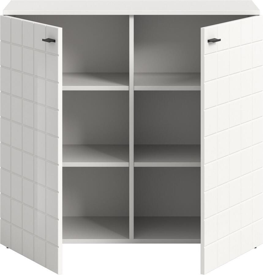 INOSIGN Kast Gora breedte 92 cm gefreesde front in wafelstructuur hoogglans - Foto 2
