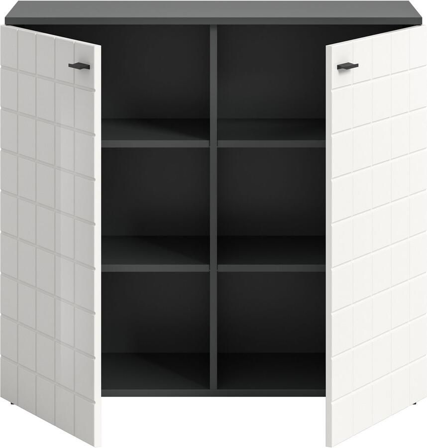 INOSIGN Kast Gora breedte 92 cm gefreesde front in wafelstructuur hoogglans - Foto 2