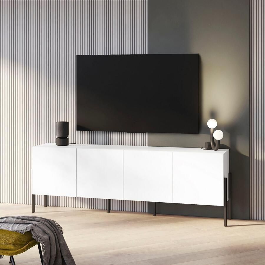INOSIGN Kast Jukon breedte 200 cm moderne grepless commode 4 deuren Sideboard dressoir met veel opbergruimte push-to-open functie - Foto 2