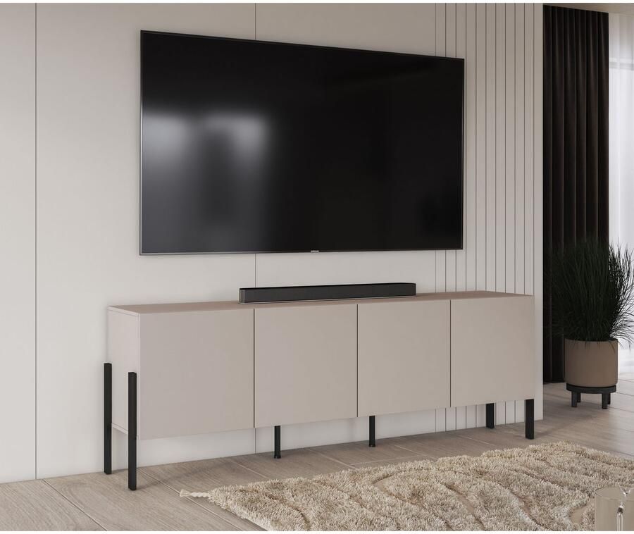 INOSIGN Kast Jukon breedte 200 cm moderne grepless commode 4 deuren Sideboard dressoir met veel opbergruimte push-to-open functie - Foto 4