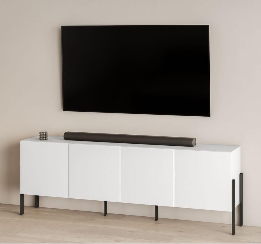 INOSIGN Kast Jukon breedte 200 cm moderne grepless commode 4 deuren Sideboard dressoir met veel opbergruimte push-to-open functie - Foto 3