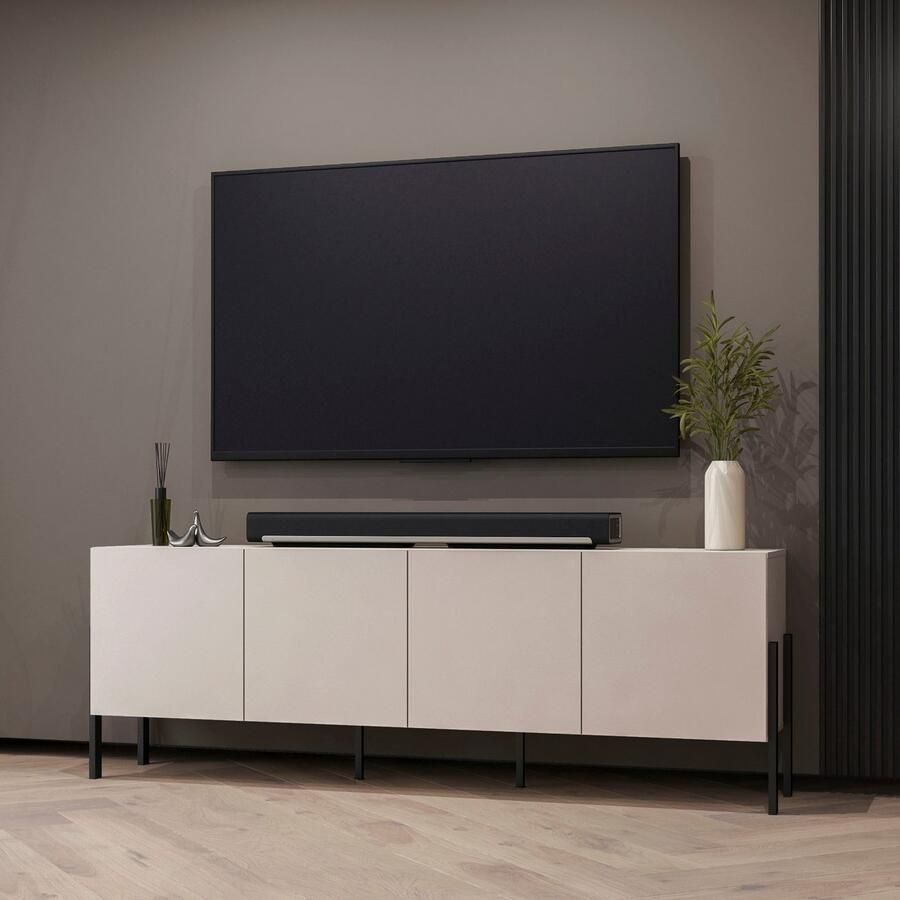 INOSIGN Kast Jukon breedte 200 cm moderne grepless commode 4 deuren Sideboard dressoir met veel opbergruimte push-to-open functie - Foto 2