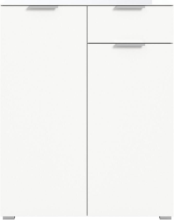 INOSIGN Kast Raio Breedte 90 cm 2 deuren 1 lade Bovenblad met glasplaat