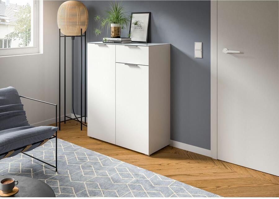 INOSIGN Kast Raio Breedte 90 cm 2 deuren 1 lade Bovenblad met glasplaat - Foto 3