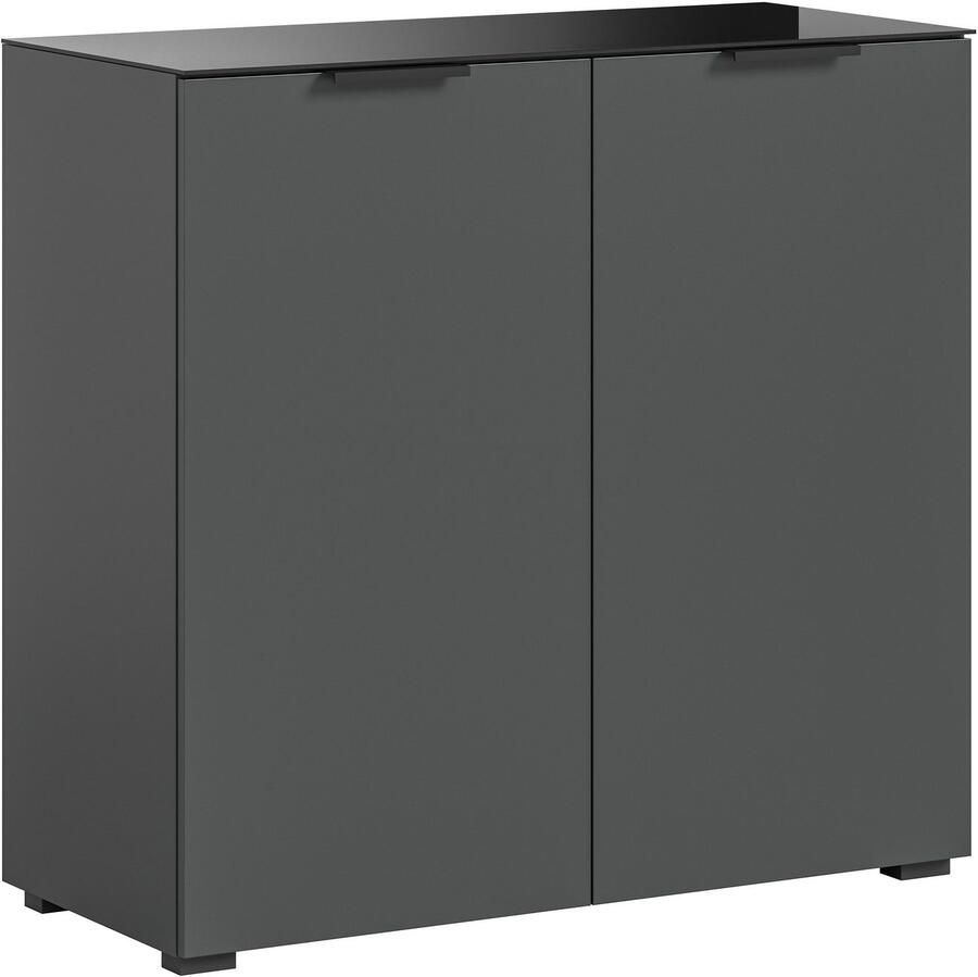 INOSIGN Kast Raio Breedte 90 cm 2 deuren 2 legplanken Bovenblad met glasplaat