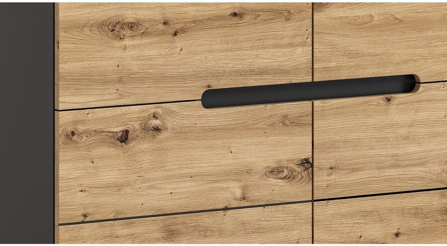 INOSIGN Kast Rehat Breedte 100cm Basaltgrijs Artisan Eik 2 deuren 2 lades - Foto 4