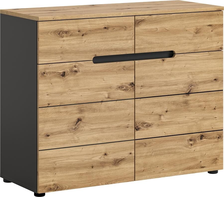 INOSIGN Kast Rehat Breedte 100cm Basaltgrijs Artisan Eik 2 deuren 2 lades - Foto 2