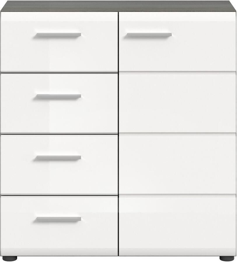 INOSIGN Kast Rumba Breedte 75cm in Rookzilverkleur nabootsing Wit Hoogglans - Foto 2