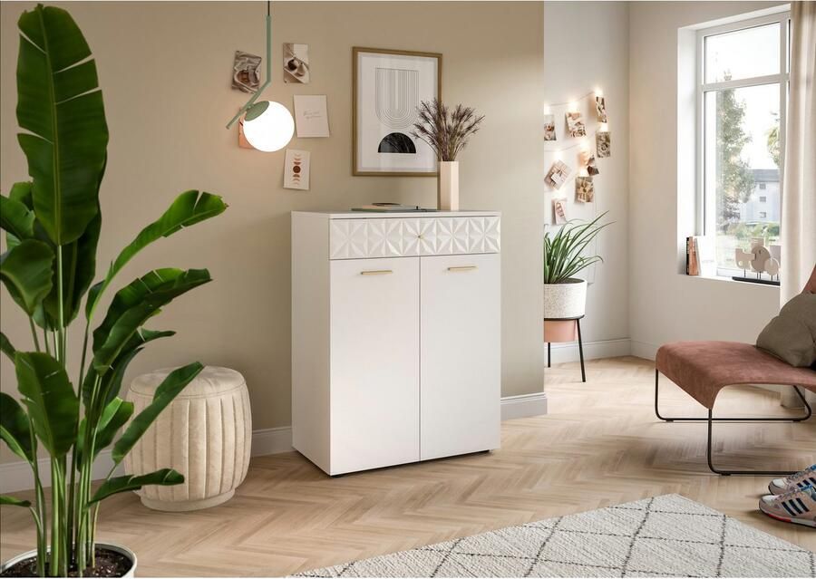 INOSIGN Kast Schoenenkast 1 lade 2 deuren 1 legplank Ornamentafscheiding Gang hal gangkast kast multifunctionele kast 2-deurs commode - Foto 2