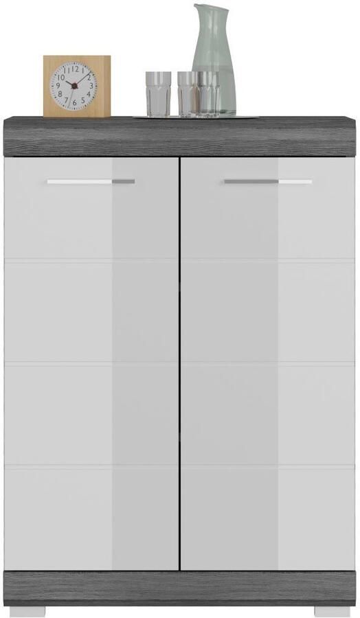 INOSIGN Kast Siena breedte 60 cm 2 deuren 2 legplanken 3 vakken Front-groeffreesing schoenenkommode schoenenkast buffetkast sideboard - Foto 5