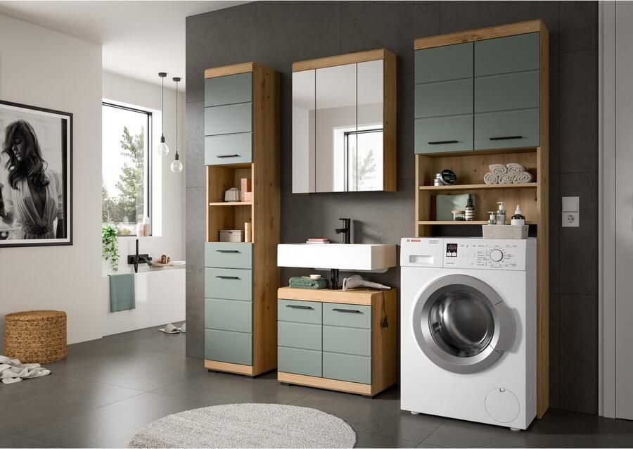 INOSIGN Kast voor wasmachine Siena breedte 63 cm voor wasmachine & droger 2 deuren MDF-front - Foto 3