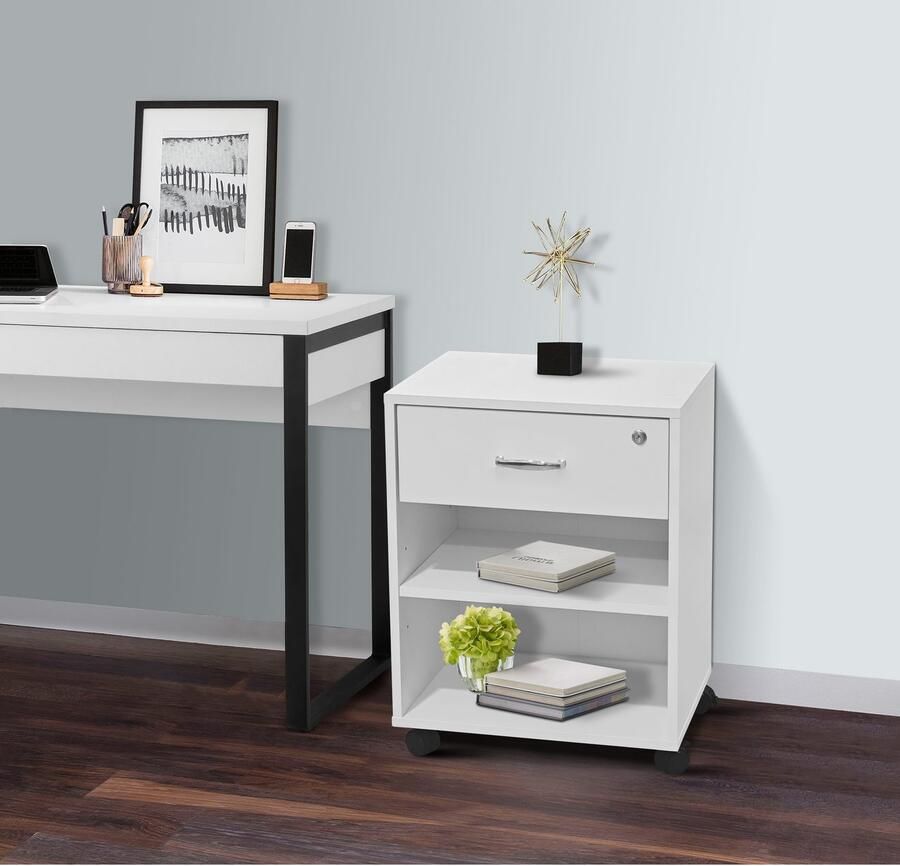 INOSIGN Kastje op wieltjes Dranoel Kantoorcontainer afsluitbaar metalen handgreep breedte 45 cm