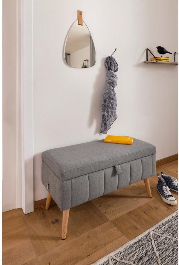 INOSIGN Kistbank AMIRA met opbergvak in 3 stofkwaliteiten met fijne stiksels - Foto 5