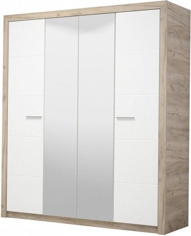 INOSIGN Kledingkast Astor FSC gecertificeerd houtmateriaal Made in Europe Kast met spiegel en complete binneninrichting 223 5x204x55 cm - Foto 6