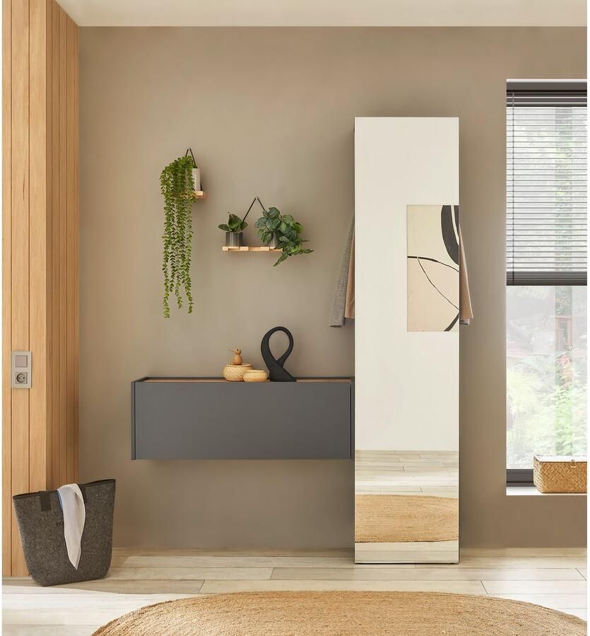 INOSIGN Kledingkast GiRON CiTY kast met spiegeldeur moderne kledingkast met kledingstang modern design aan beide zijden geopend 50 cm breed