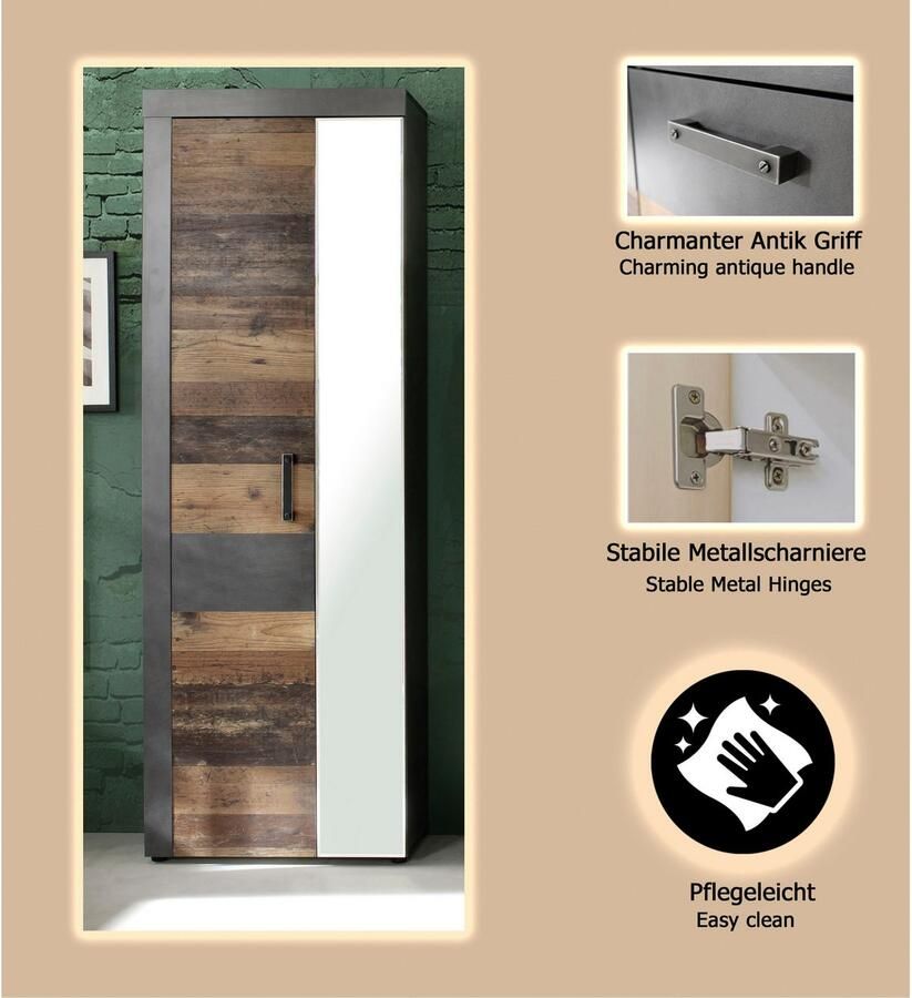 INOSIGN Kledingkast Ilana Garderobekast met kledingstang en 5 praktische legplanken - Foto 2