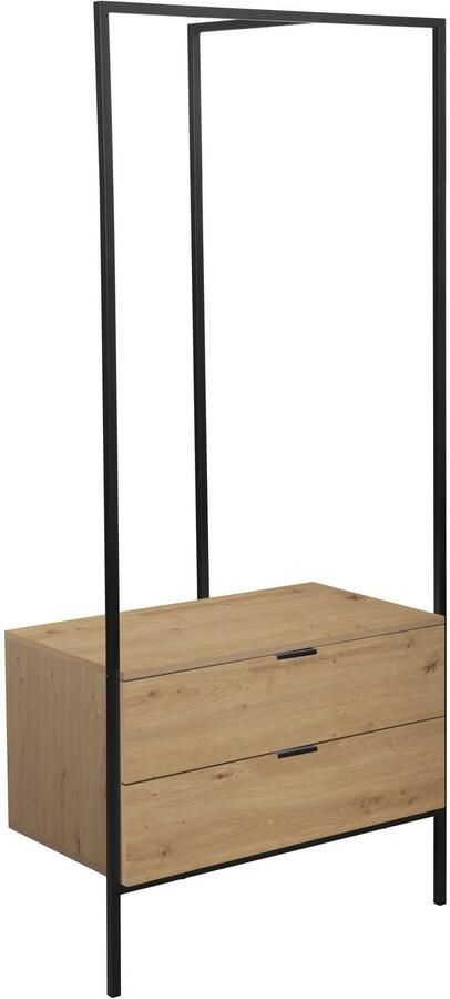 INOSIGN Kledingkast Innsbruck Vrijstaande kledinghanger met lades en zwart metalen frame (1 stuk) - Foto 3