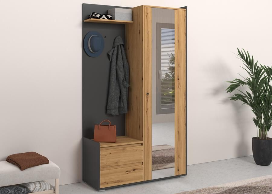 INOSIGN Kledingkast Kosmo met spiegel afmetingen 118 x 30 cm hoogte 190 cm breedte 110 cm - Foto 5
