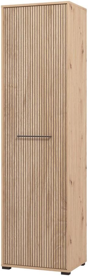 INOSIGN Kledingkast Landes kledingkast opbergkast hal kast hoogte 198 cm Fronten in artisan eik met strepen met een kledingstang - Foto 4