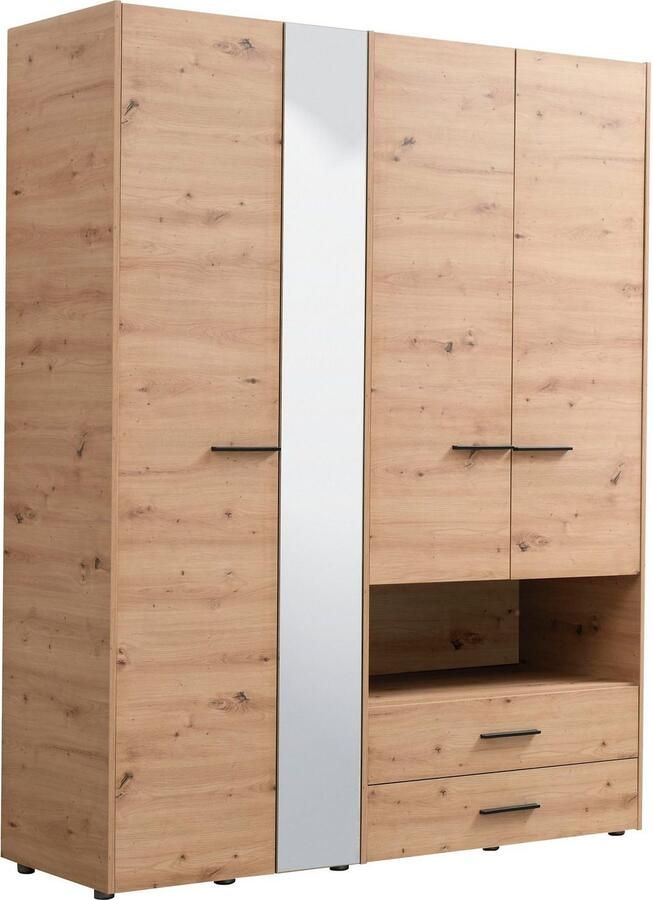 INOSIGN Kledingkast Leon FSC -gecertificeerd houtmateriaal met spiegel binneninrichting en 2 lades 127 5x55x205 5 cm - Foto 8