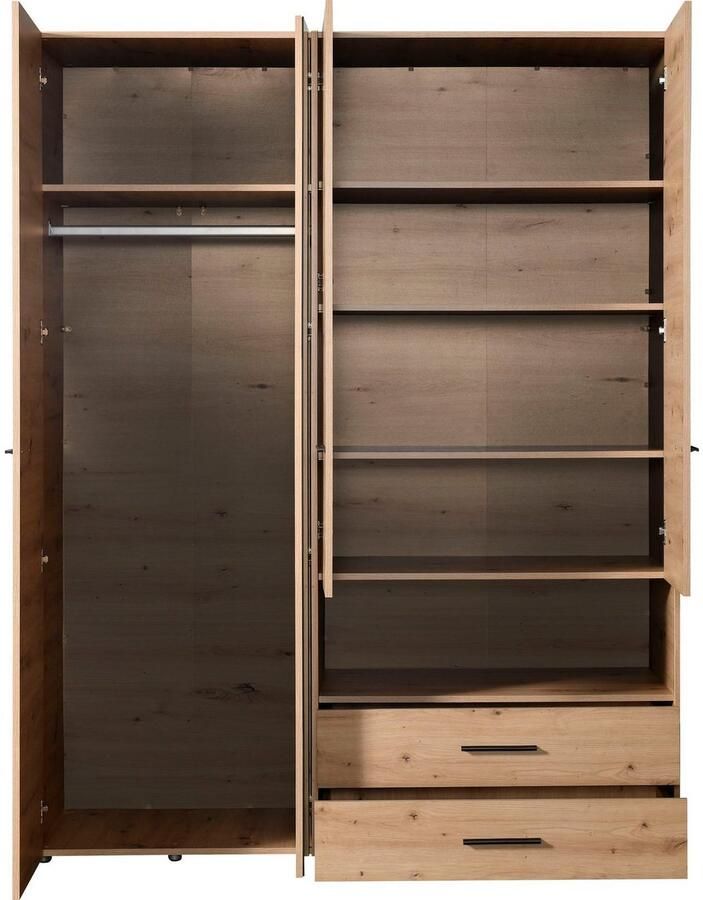 INOSIGN Kledingkast Leon FSC -gecertificeerd houtmateriaal met spiegel binneninrichting en 2 lades 127 5x55x205 5 cm - Foto 6