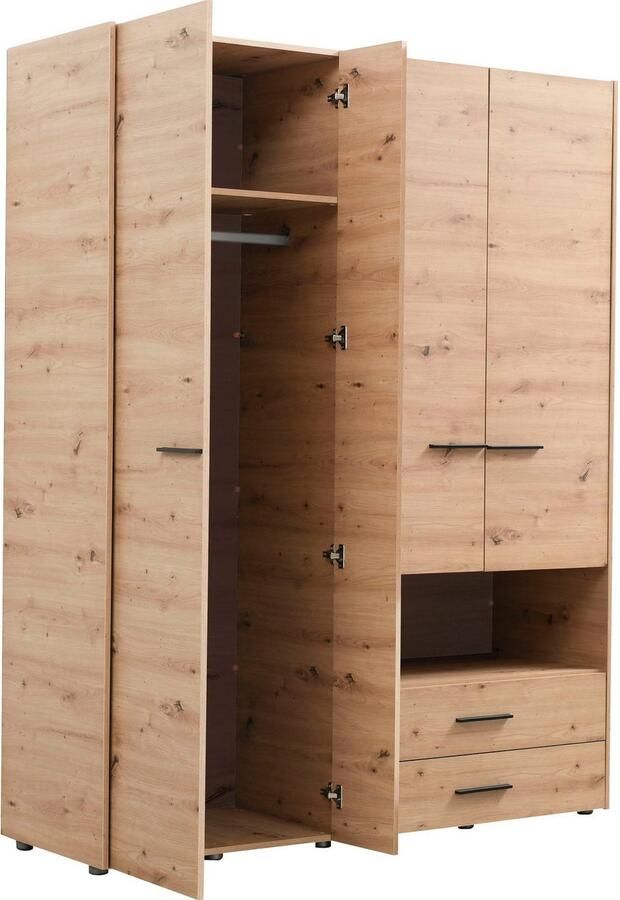 INOSIGN Kledingkast Leon FSC -gecertificeerd houtmateriaal met spiegel binneninrichting en 2 lades 127 5x55x205 5 cm - Foto 10