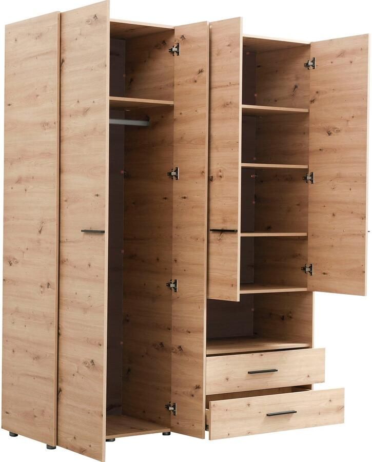 INOSIGN Kledingkast Leon FSC -gecertificeerd houtmateriaal met spiegel binneninrichting en 2 lades 127 5x55x205 5 cm - Foto 2