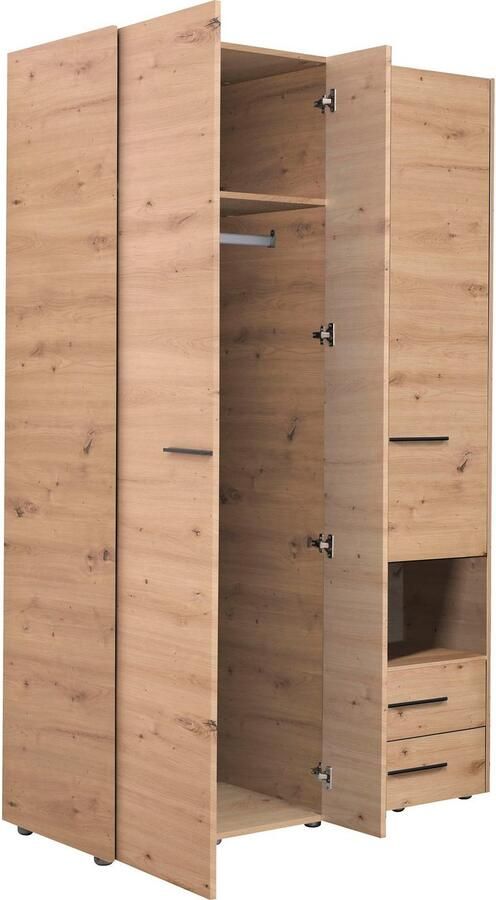 INOSIGN Kledingkast Leon FSC -gecertificeerd houtmateriaal met spiegel binneninrichting en 2 lades 127 5x55x205 5 cm - Foto 10