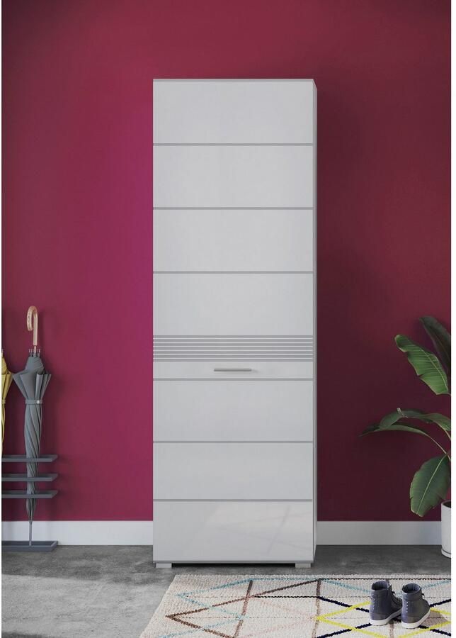 INOSIGN Kledingkast Malmö Hoogte 190 cm 1 Deur 3 Planken 1 Kledingstang Deurdrager verwisselbaar hoogwaardige MDF voorkant met groeffrezen - Foto 2