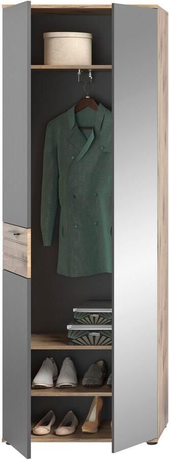 INOSIGN Kledingkast Riga Hoogte 200 cm 2 Deuren 4 Planken 1 Kledingstang met softclose uittrekbare kledingstang universeel inzetbare kast - Foto 8