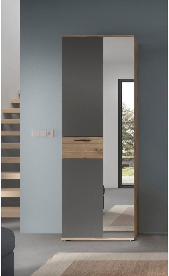 INOSIGN Kledingkast Riga Hoogte 200 cm 2 Deuren 4 Planken 1 Kledingstang met softclose uittrekbare kledingstang universeel inzetbare kast - Foto 5