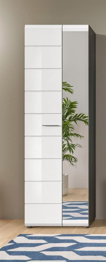 INOSIGN Kledingkast Rumba Hoogte 192 cm 1 Hoogglans deur 1 Spiegeldeur 4 legplanken - Foto 11