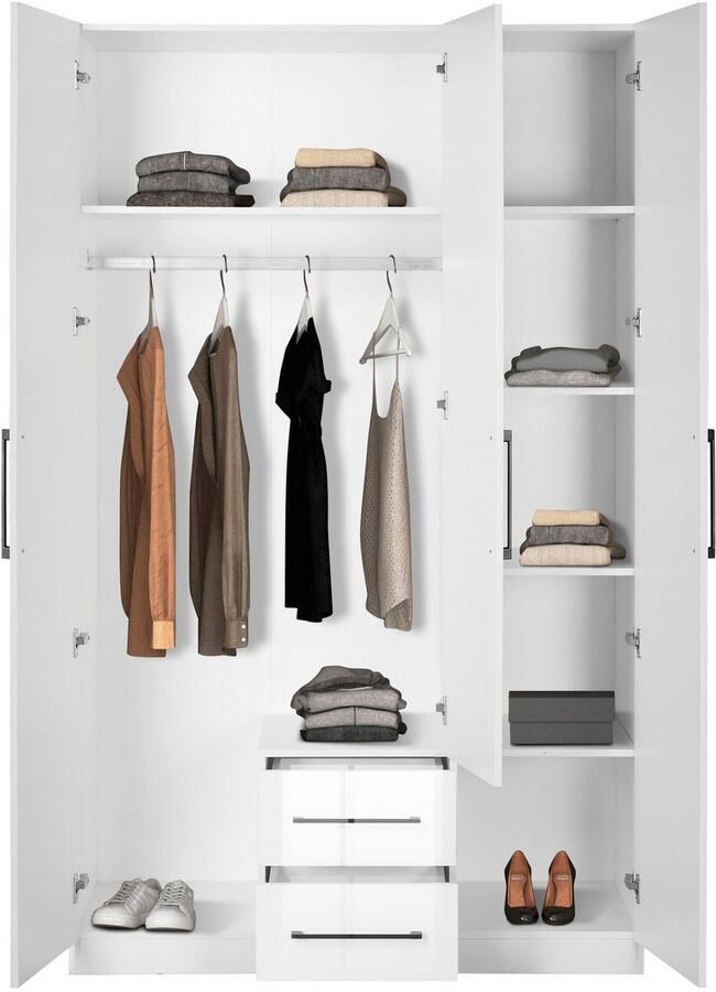 INOSIGN Kledingkast Sylt slaapkamerkast garderobe kast bestseller hoogglans Draai-deur kast met perfecte binneninrichting breedte 120 cm - Foto 4