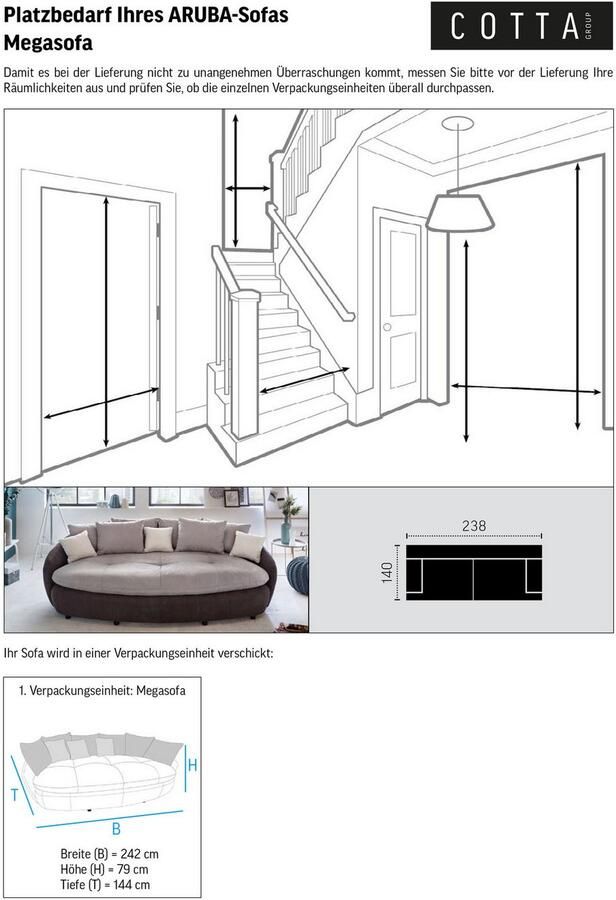 INOSIGN Megabank Aruba gezellige megabank in xxl in organische vorm met veel kussens - Foto 1